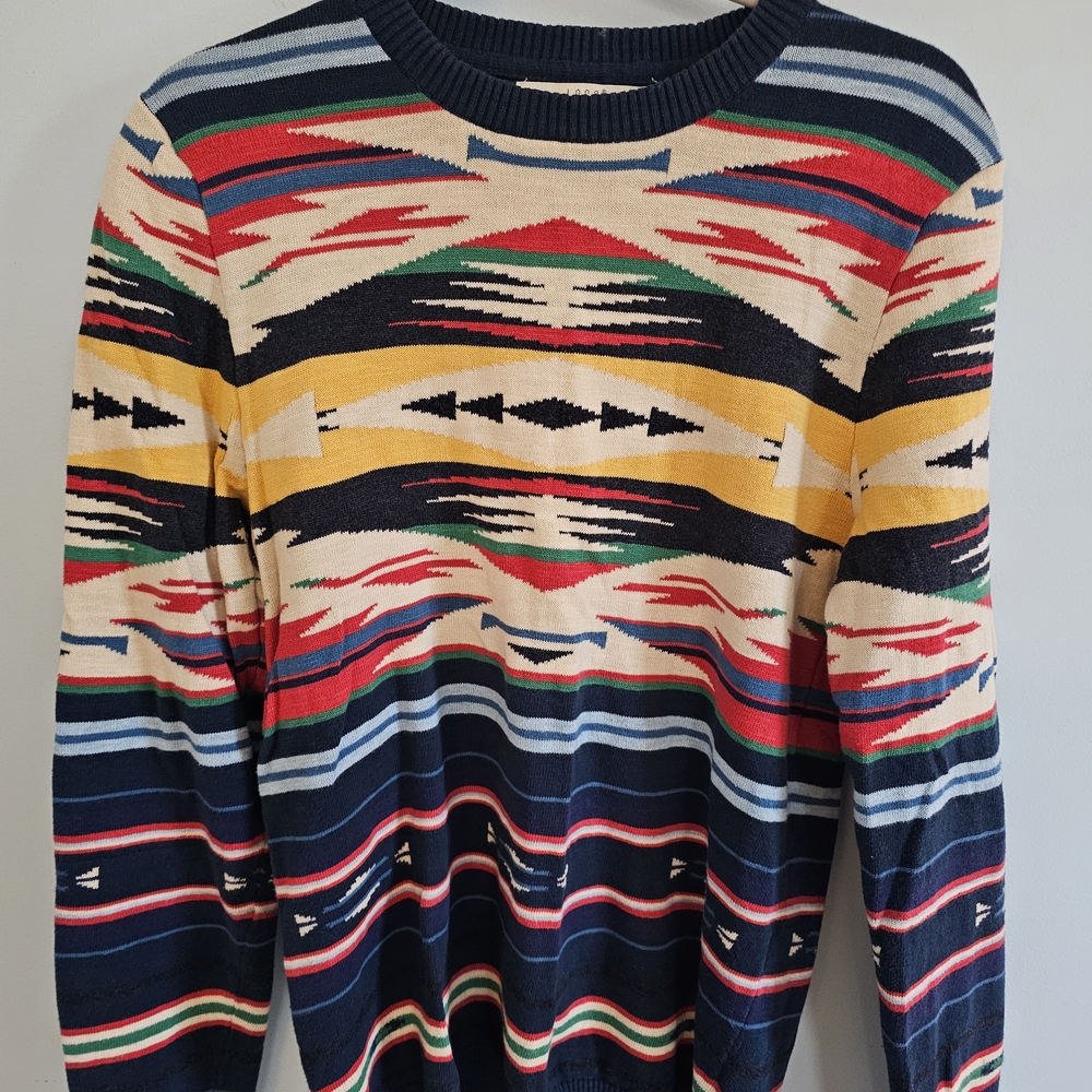 H&M Southwestern‎ Inspired Crewneck Sweater Size Small